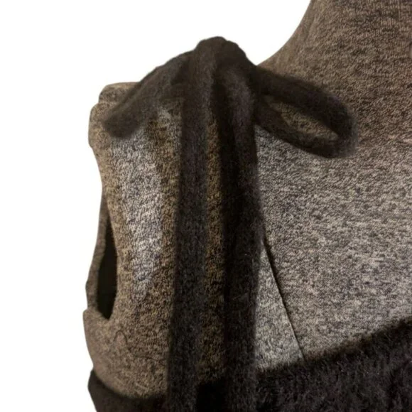 NWT Wild Fable Dark Gray One Shoulder Cable Knit Sweater L - Picture 4 of 8